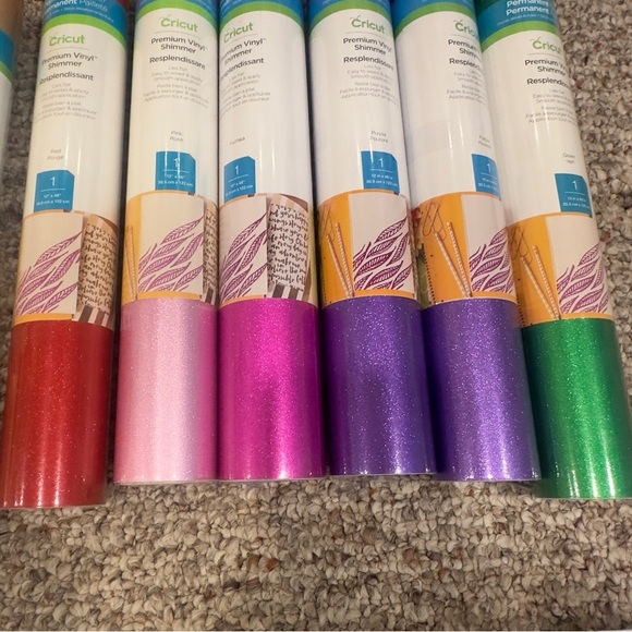 16 Cricut Premium Vinyl Shimmer and Glossy Sets- Pink, Blue, Gold. Set 1 - Picture 3 of 6